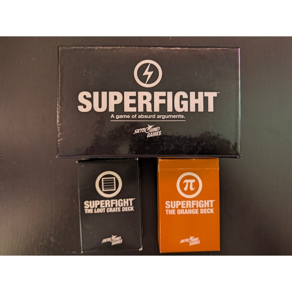 Superfight Card Game Bundle Core Deck Orange Deck and Loot Crate Exclusive Deck